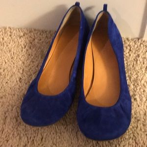 J crew blue suede flats size 8.5